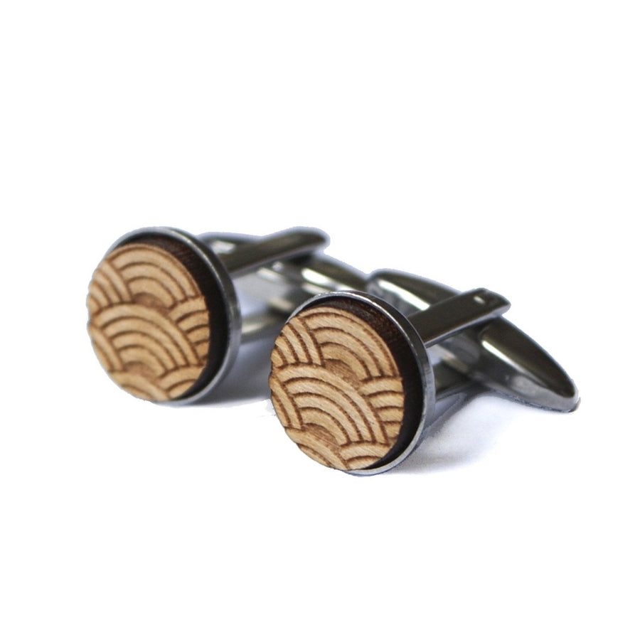 Boutons de manchette homme tchang en bois