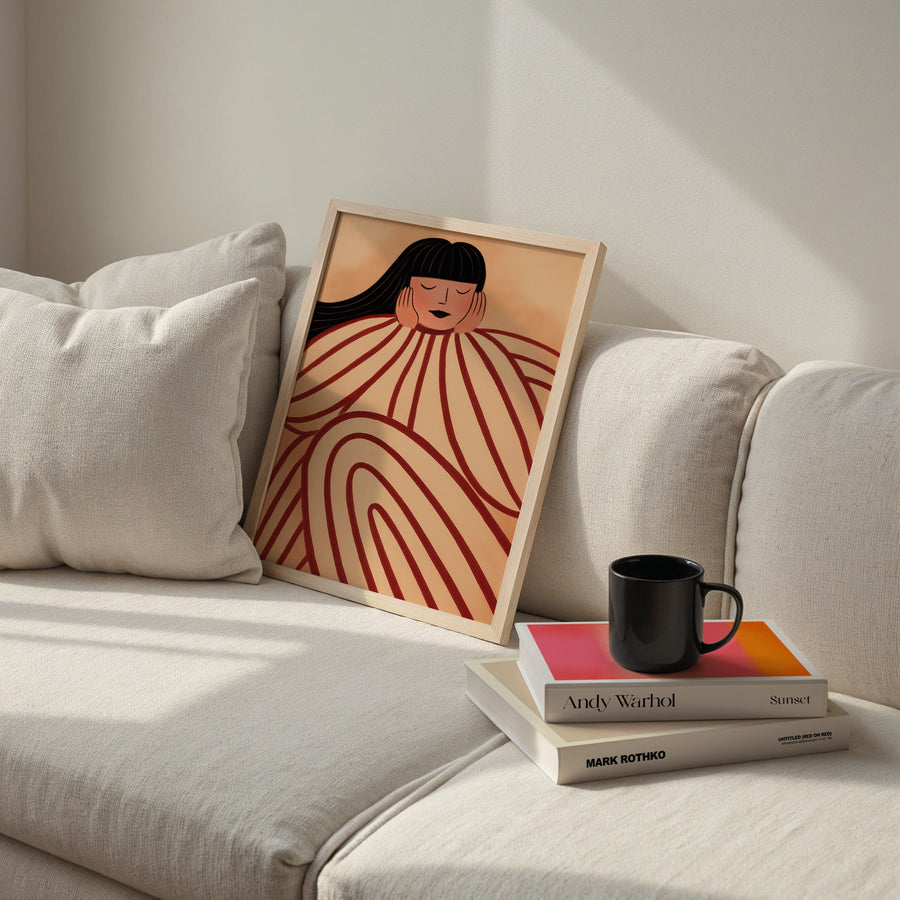 Affiche Femme Abstraite - Terracotta & Rose