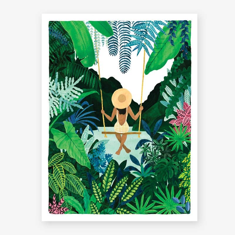Affiche déco balançoire tropicale - Poster mural nature