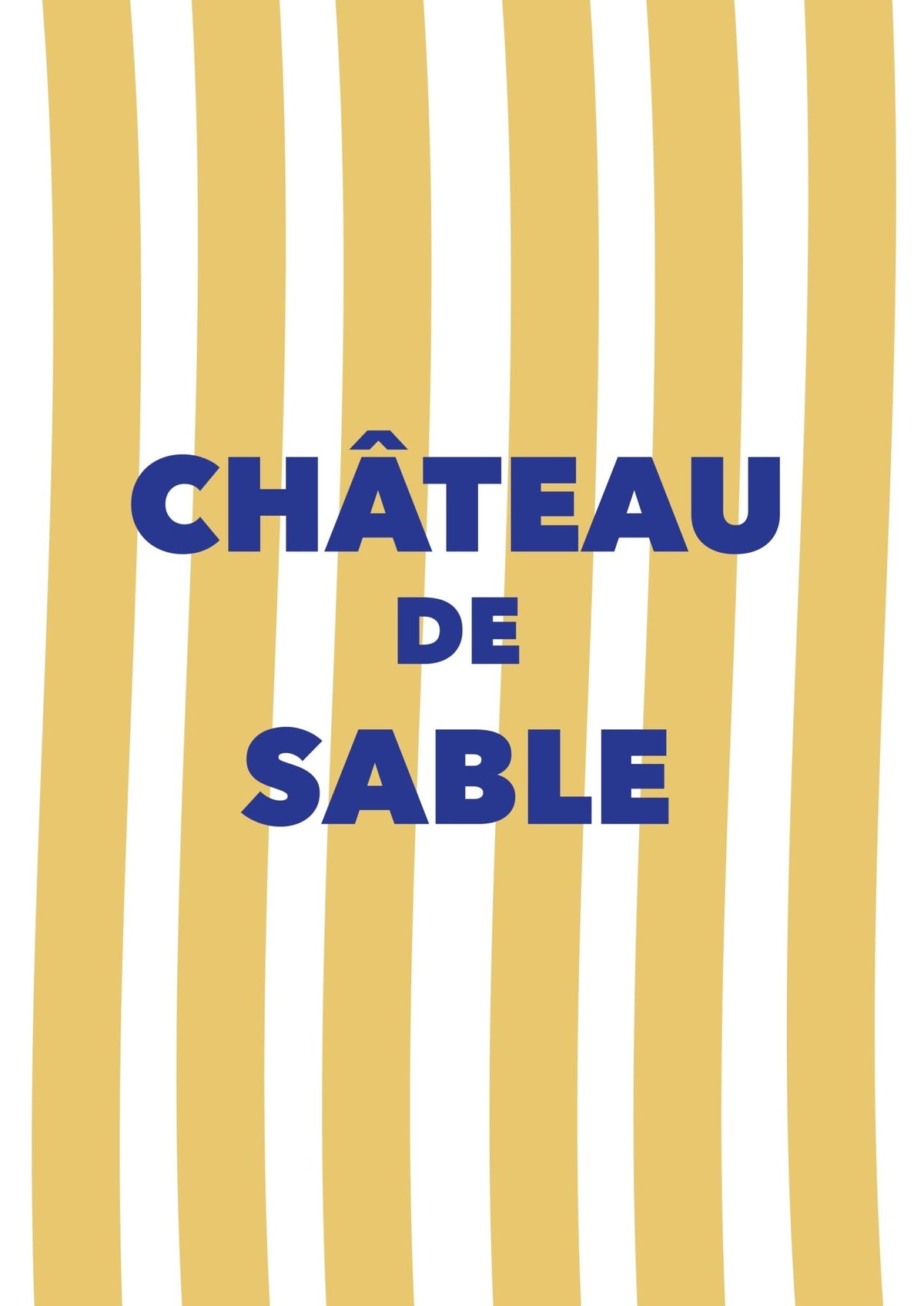 Affiche rayures château de sable - souvenirs d’enfance & été