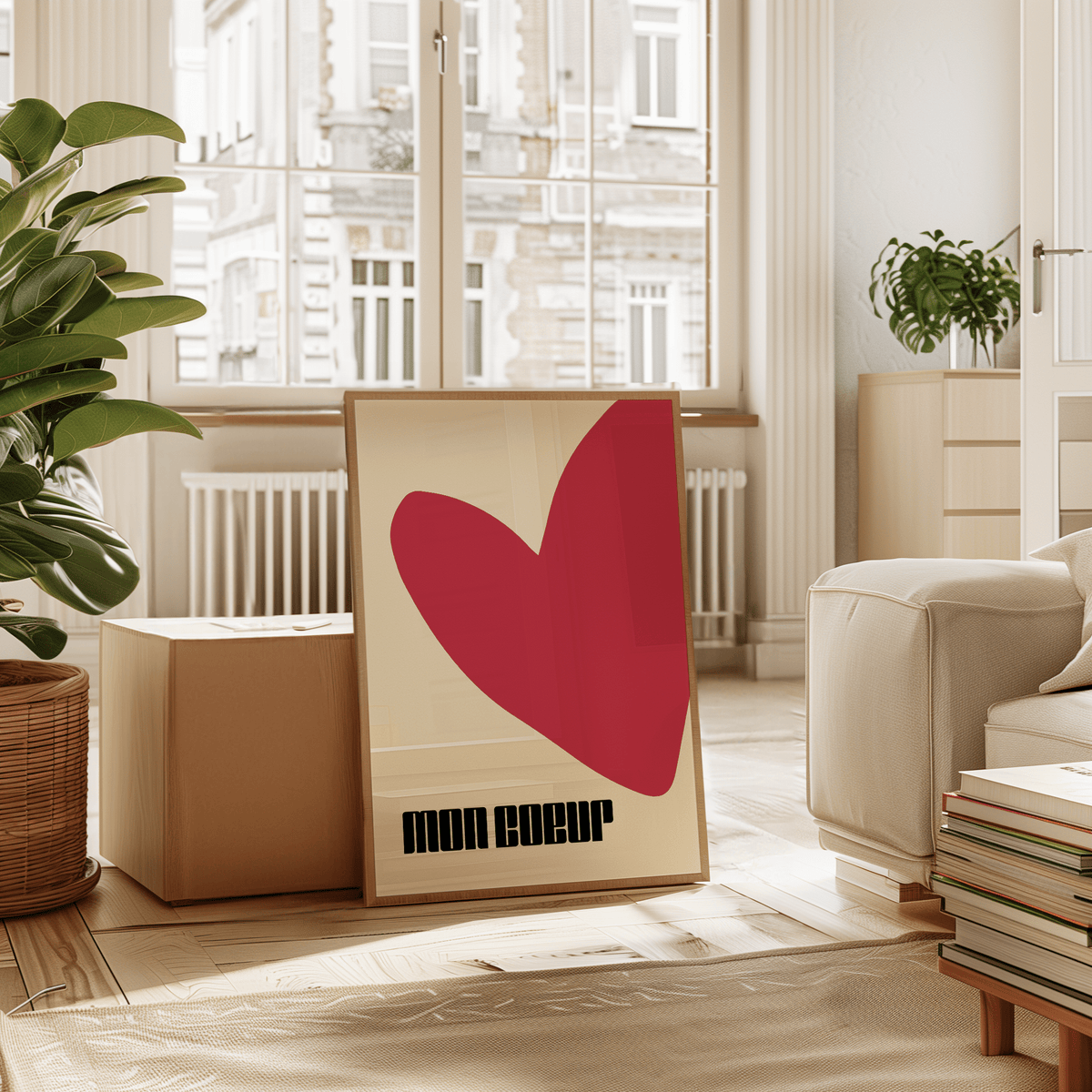 Affiche cœur rouge - Poster déco amour