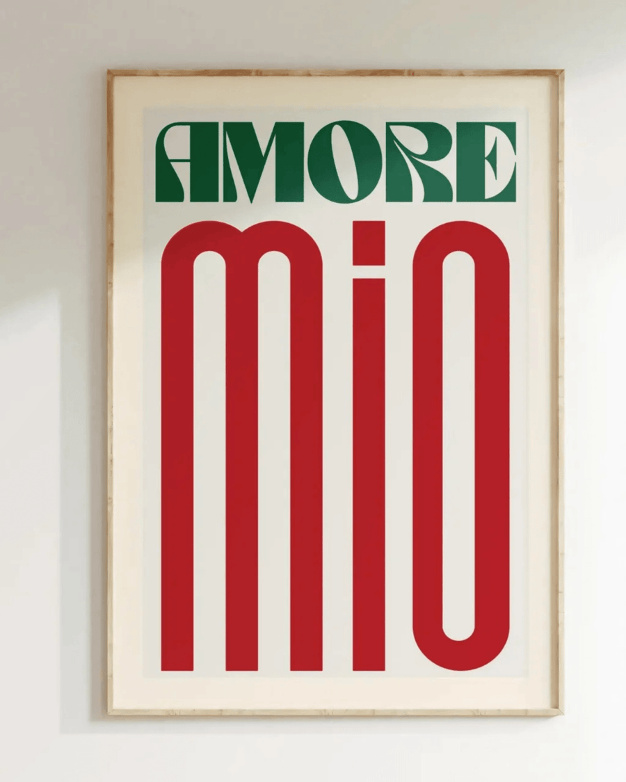 Affiche colorée déco Italie amore mio