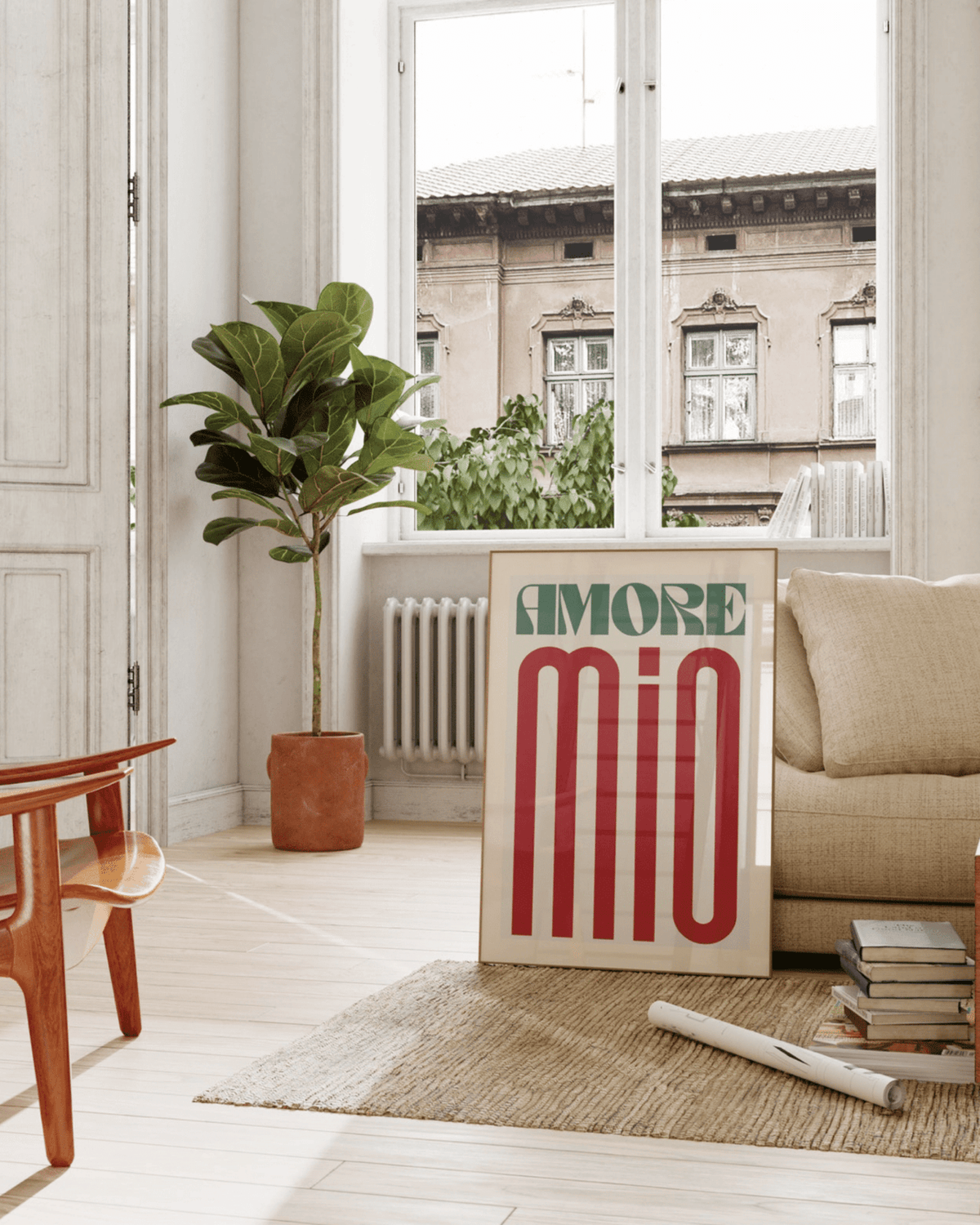 Affiche colorée déco tendance amore mio - inouï