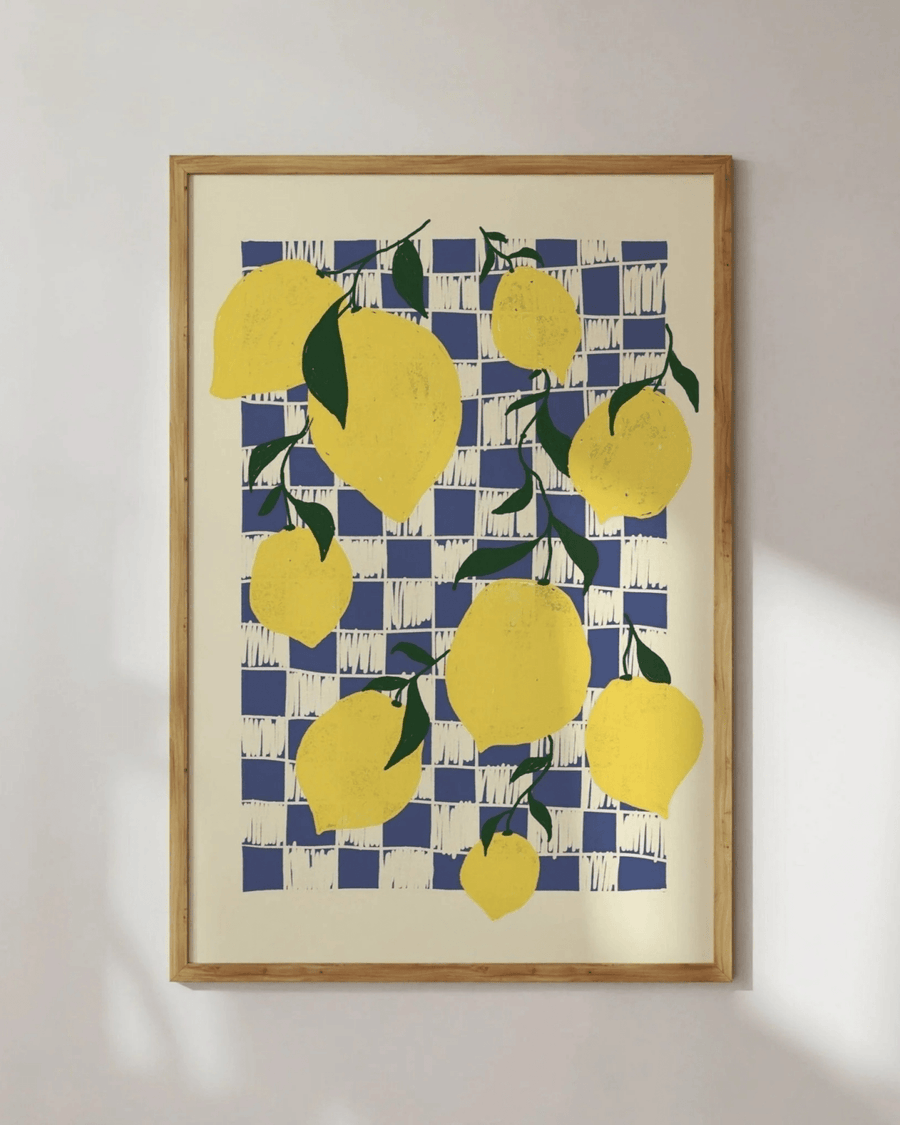 Affiche citrons style méditerranéen