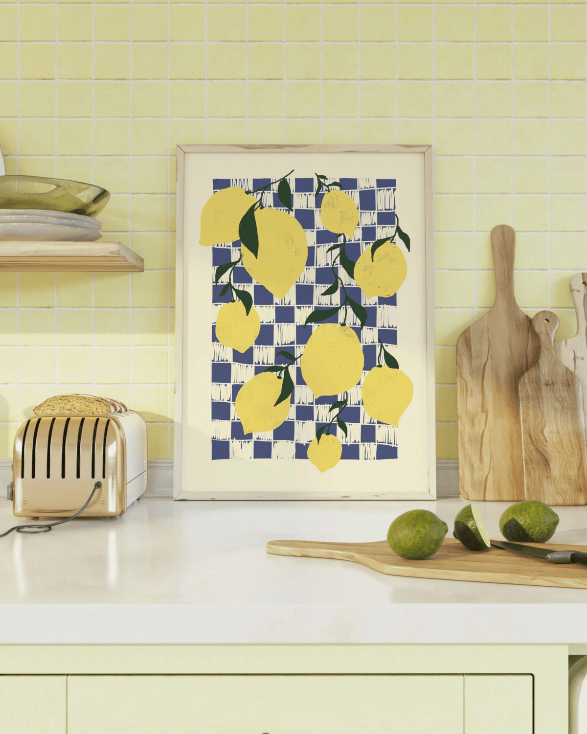 Affiche cuisine citrons – déco style méditerranéen