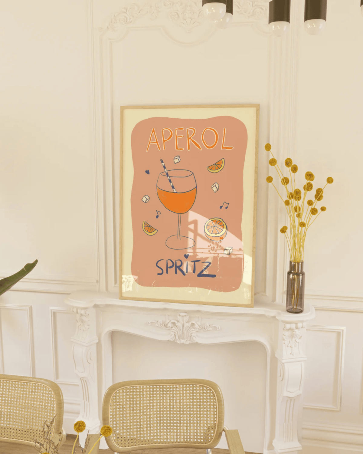 Affiche cuisine colorée apérol spritz – vibes estivales