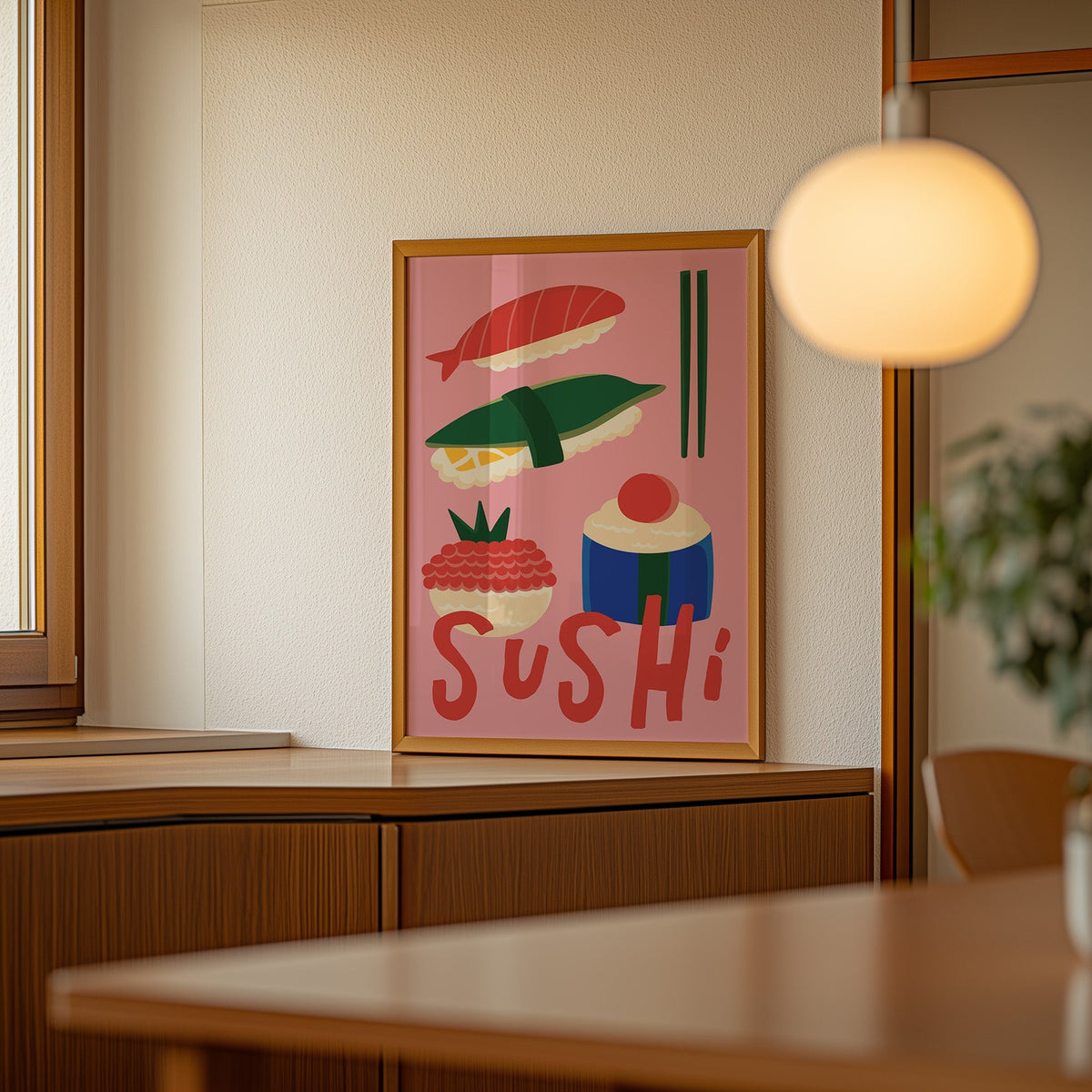 Affiche cuisine Sushi colorée - Inouï