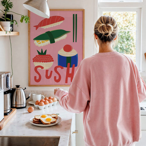 Affiche cuisine Sushi colorée - Inouï
