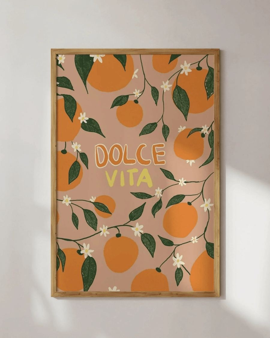 Affiche cuisine tendance la dolce vita - oranges & italie
