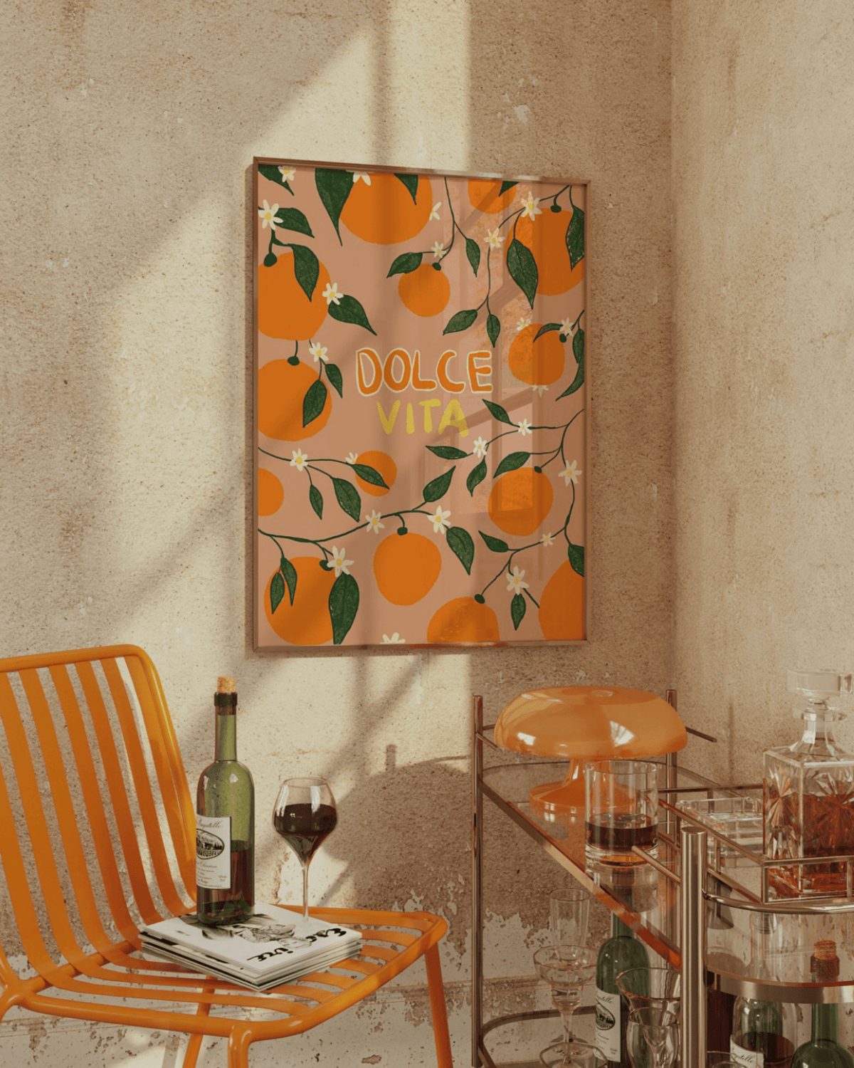 Affiche cuisine tendance la dolce vita – oranges & italie