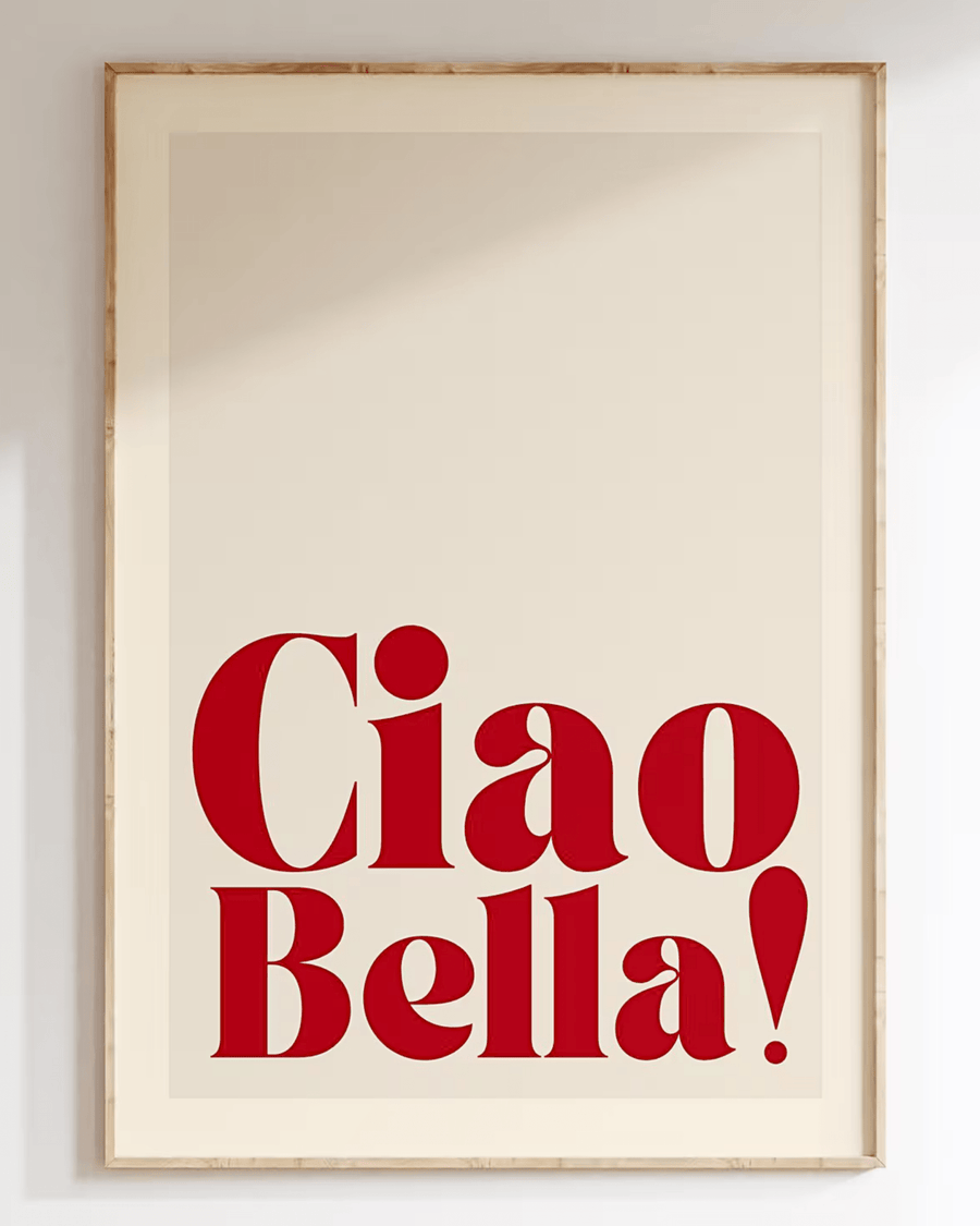 Affiche déco tendance ciao bella