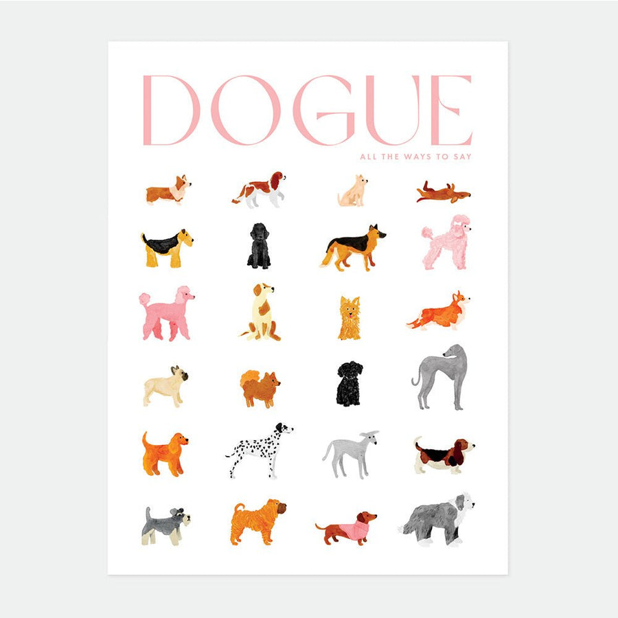 Affiche chiens illustrés Dogue - Poster déco races de chiens