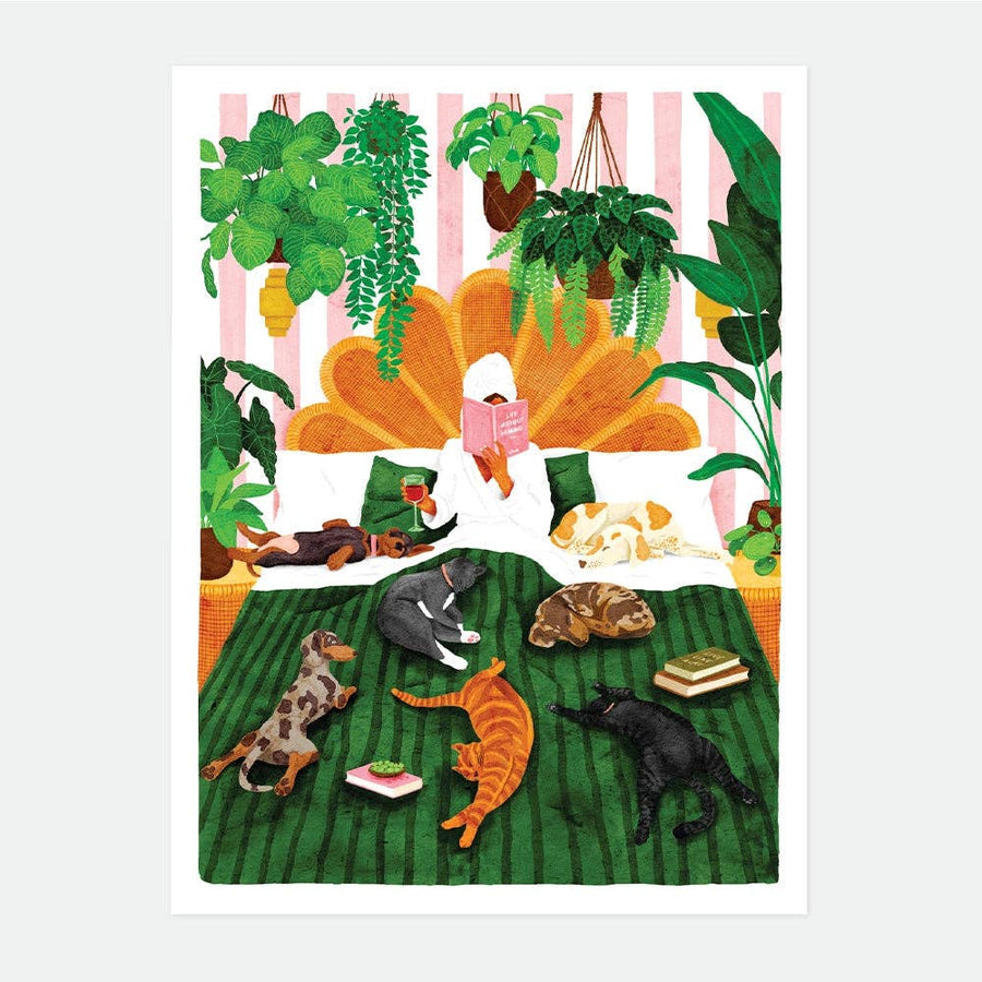 Affiche animaux de compagnie et plantes vertes - Poster déco