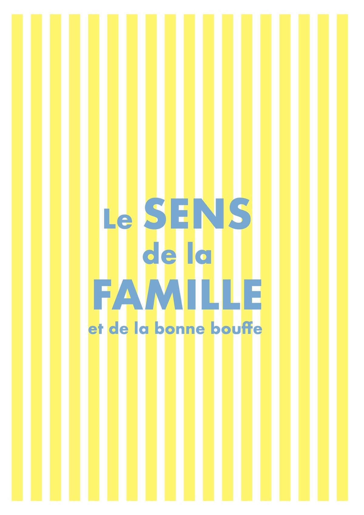 Affiche déco famille - rayures jaunes et message tendre