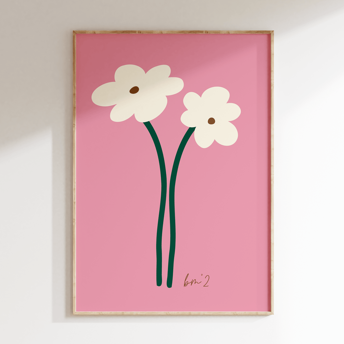Affiche moderne fleurs blanches
