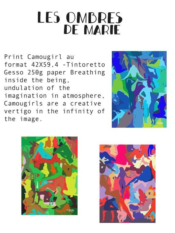Affiche murale art moderne camougirl blue - les ombres de marie