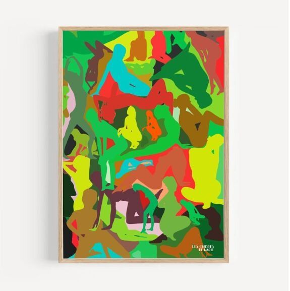 Affiche murale art contemporain camougirl green