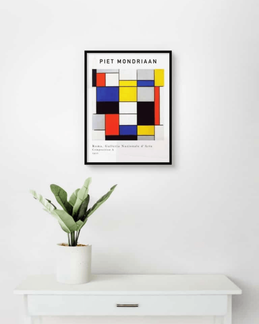 Affiche murale tableau piet mondrian - design géométrique
