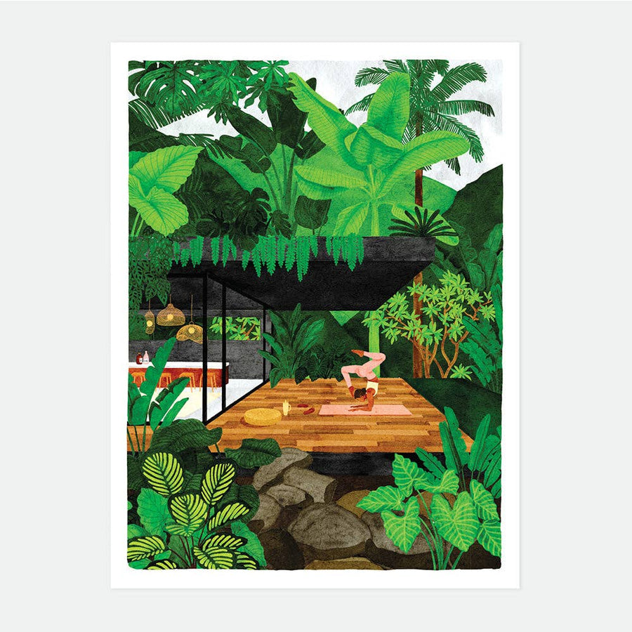 Affiche yoga et plantes tropicales - Poster zen