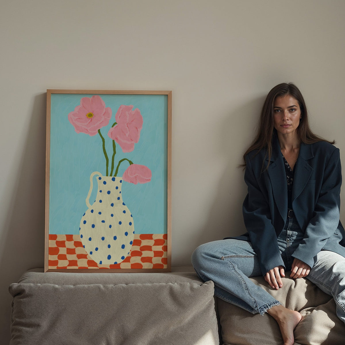 Affiche Pink Flowers Vase - Inouï