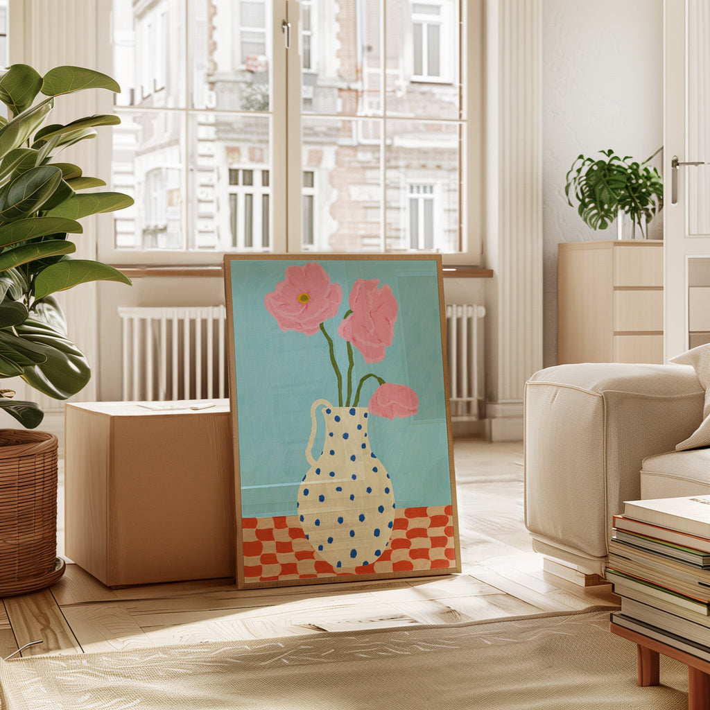 Affiche Pink Flowers Vase - Inouï