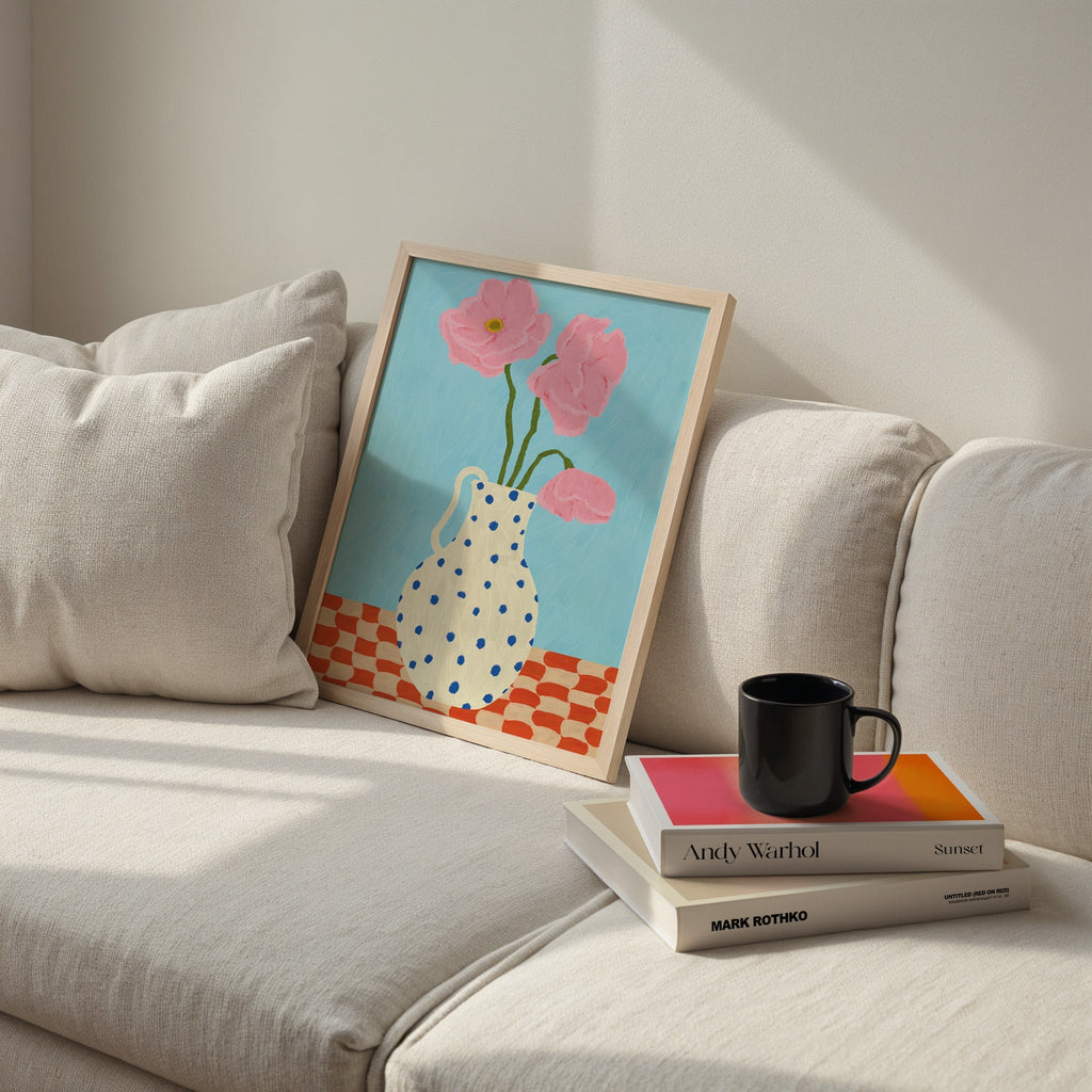 Affiche Pink Flowers Vase - Inouï