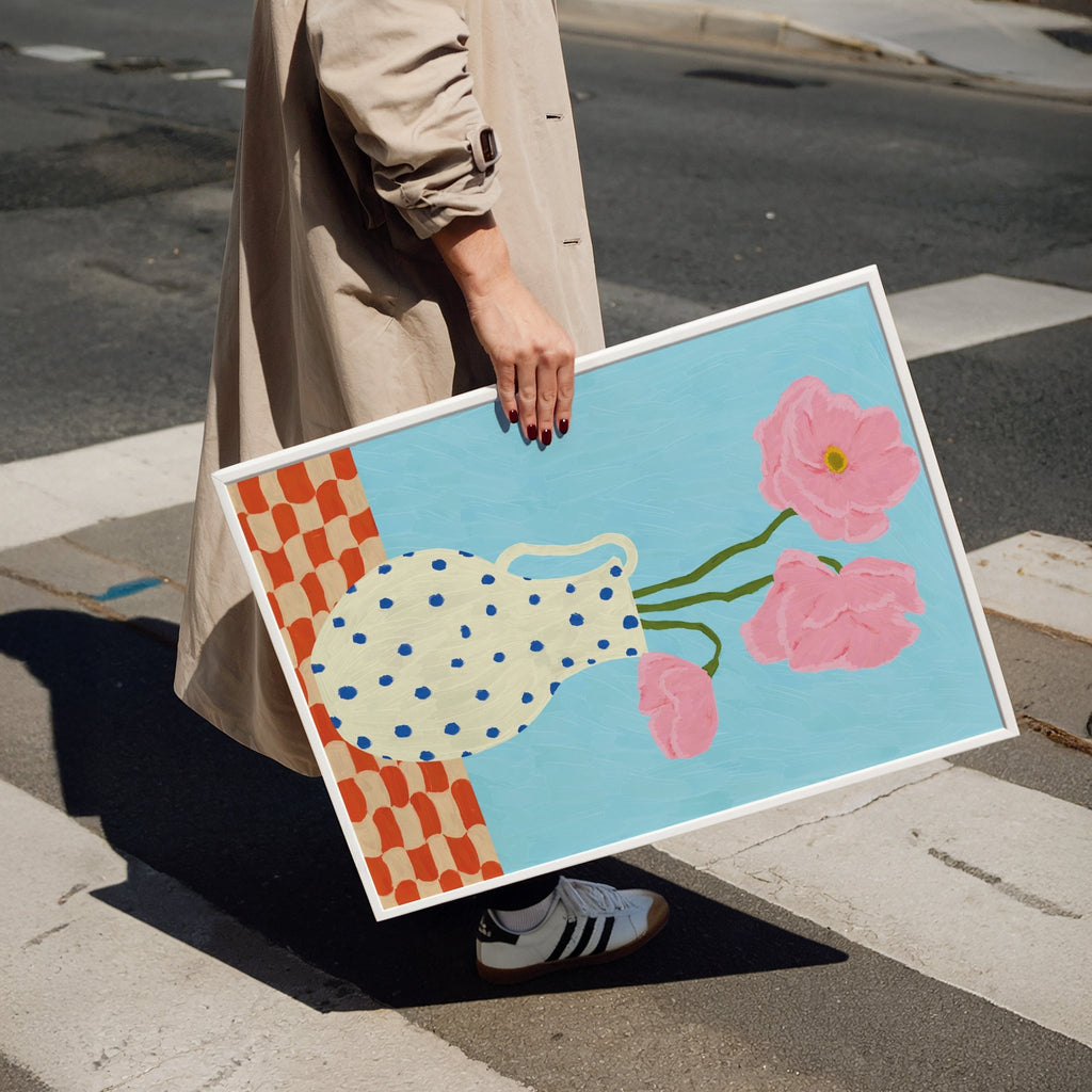 Affiche Pink Flowers Vase - Inouï