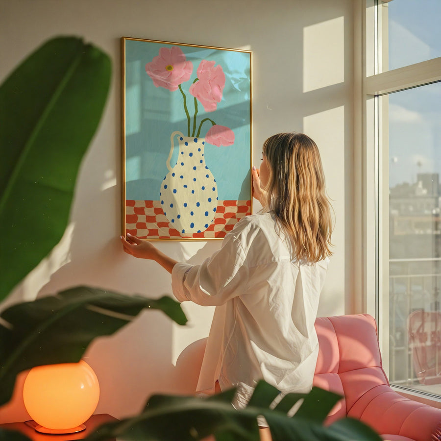 Affiche Pink Flowers Vase