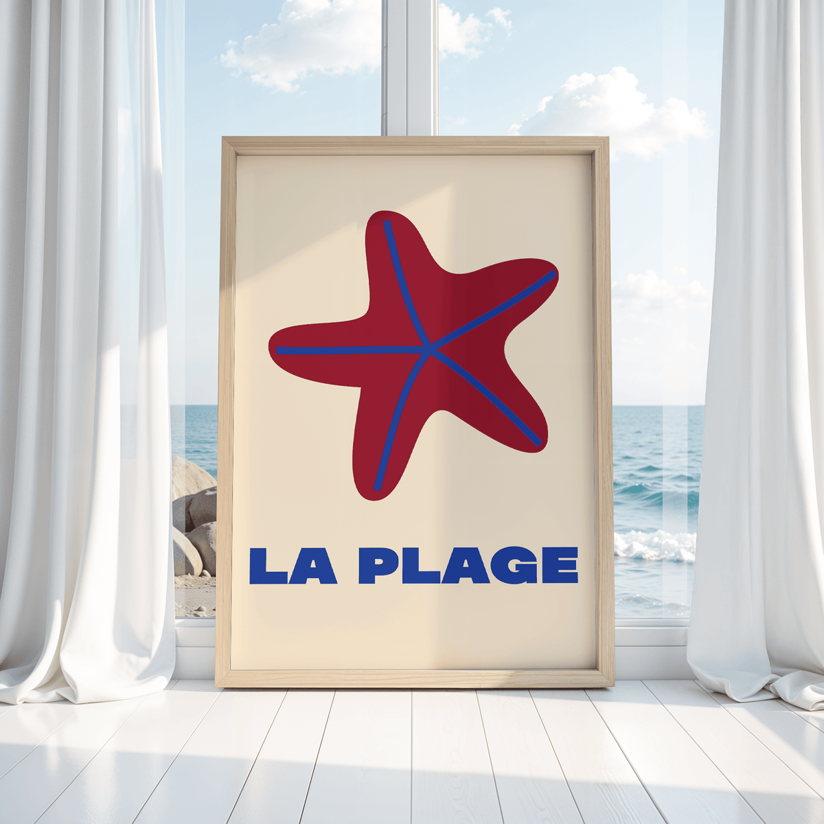 Affiche plage et étoile de mer