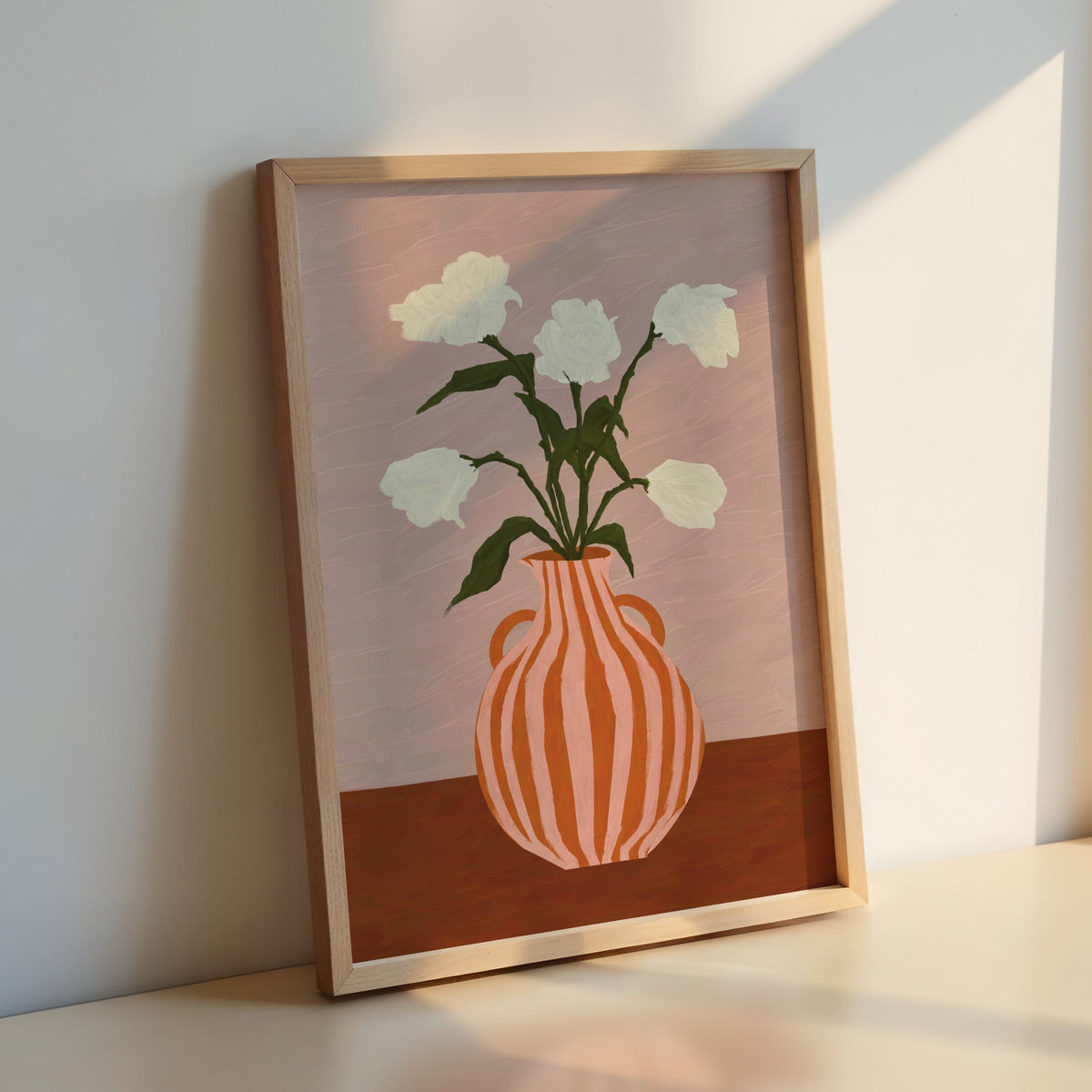 Affiche vase à fleurs blanches