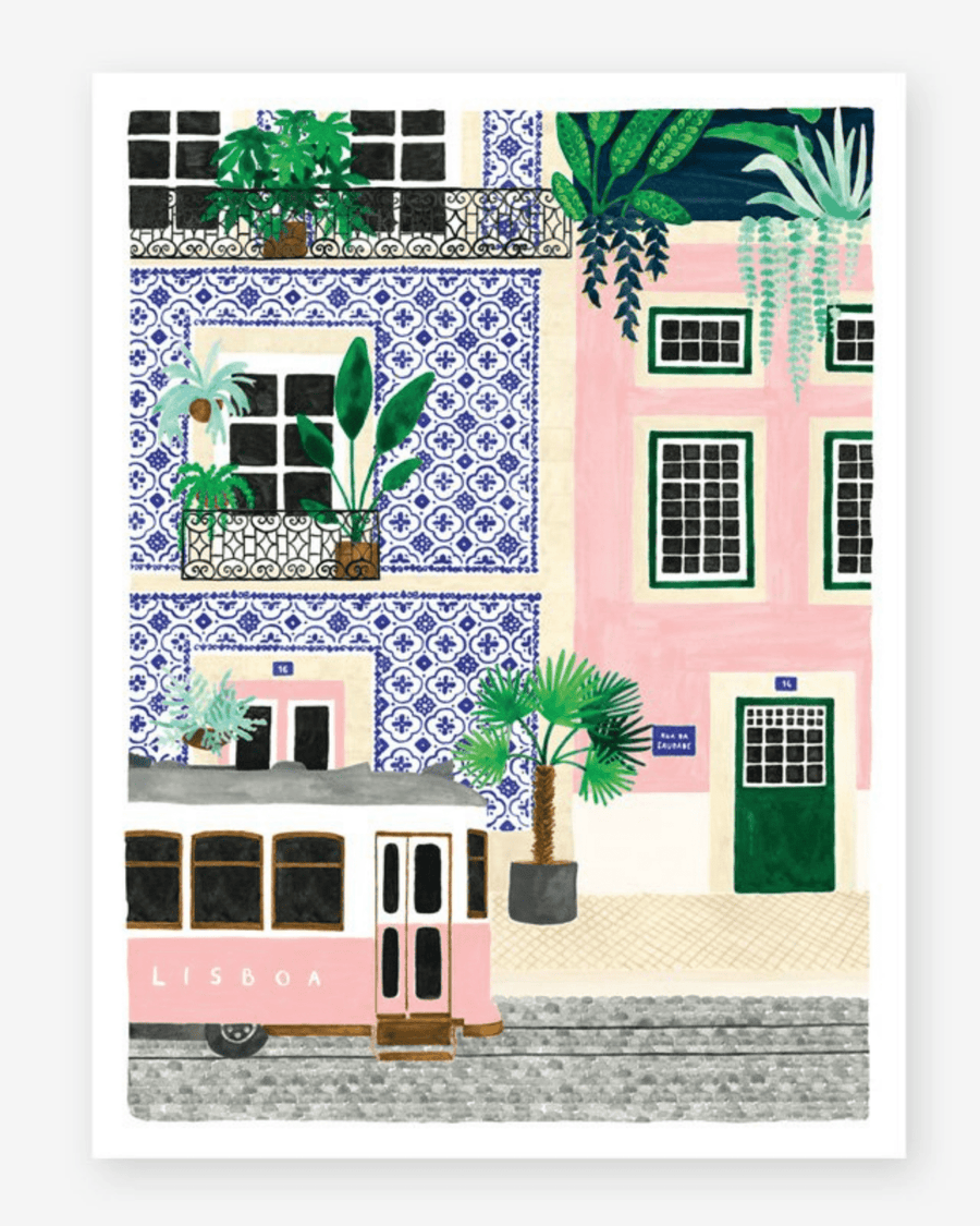 Affiche Lisbonne colorée - Poster voyage ville du monde