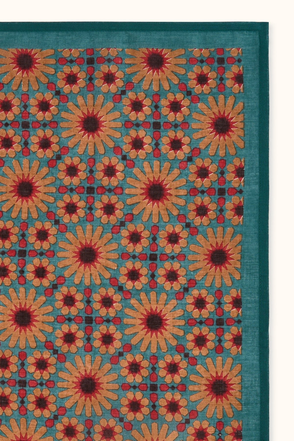 Foulard fleuri en voile de coton Falala – Azul Aloe – Apaches Collections – vue 4