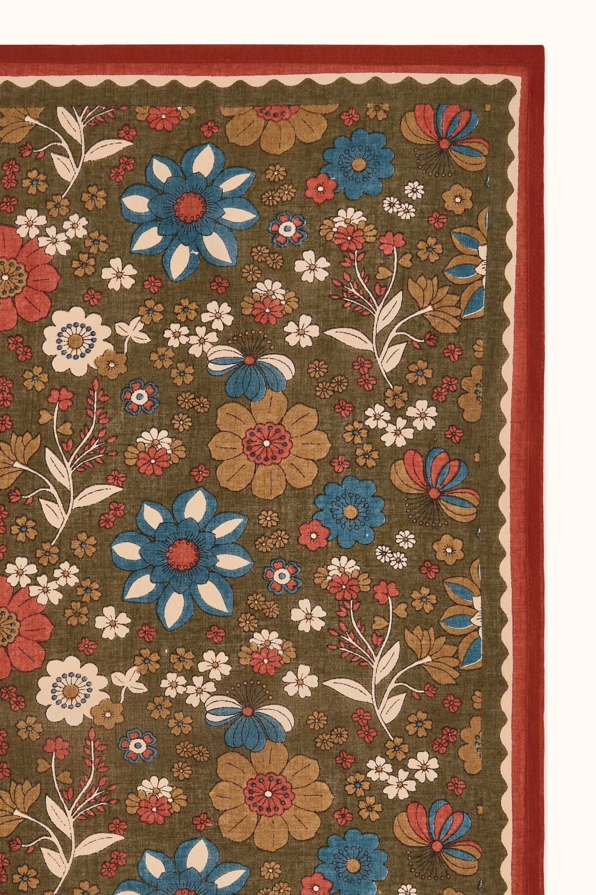Foulard fleuri en voile de coton Falala – Bolero Fougère – Apaches Collections – vue 2