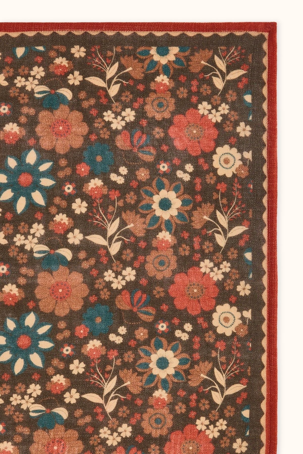 Grand foulard fleuri en laine Fiza – Bolero Fougère – Apaches Collections – vue 5