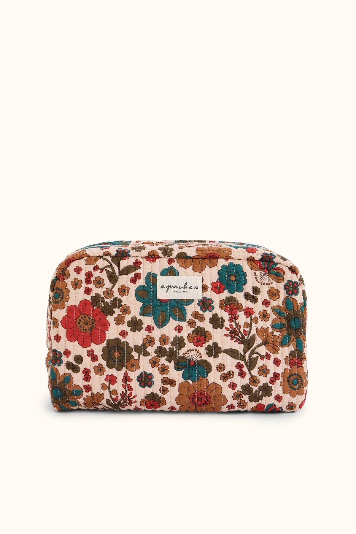 Grande trousse de toilette fleurie Gayane – Bolero Macadamia – Apaches Collections – vue 1