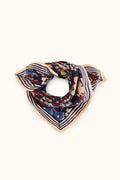 Petit foulard fleuri en coton Manika – September Indigo – Apaches Collections – vue 1