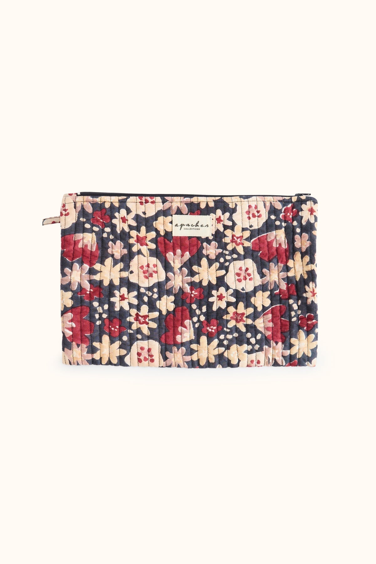 Pochette fleurie matelassée Sana – Polly Coal – Apaches Collections – vue 1