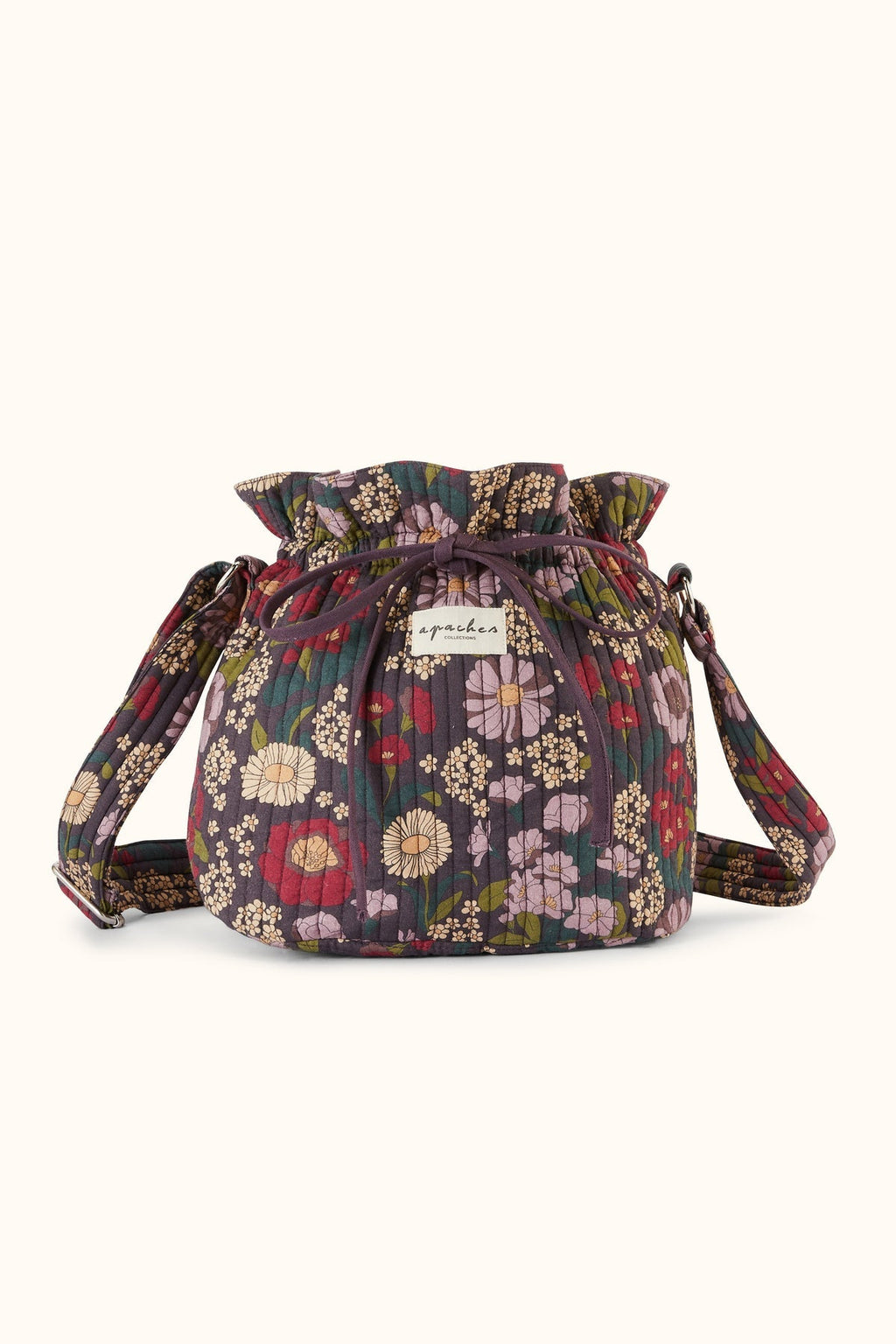 Sac seau fleuri matelassé Salila – September Taffeta – Apaches Collections – vue 1