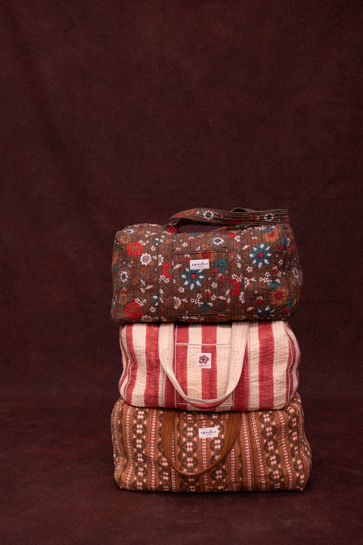 Sac week-end fleuri matelassé Buddha – Bolero Fougère – Apaches Collections – vue 2