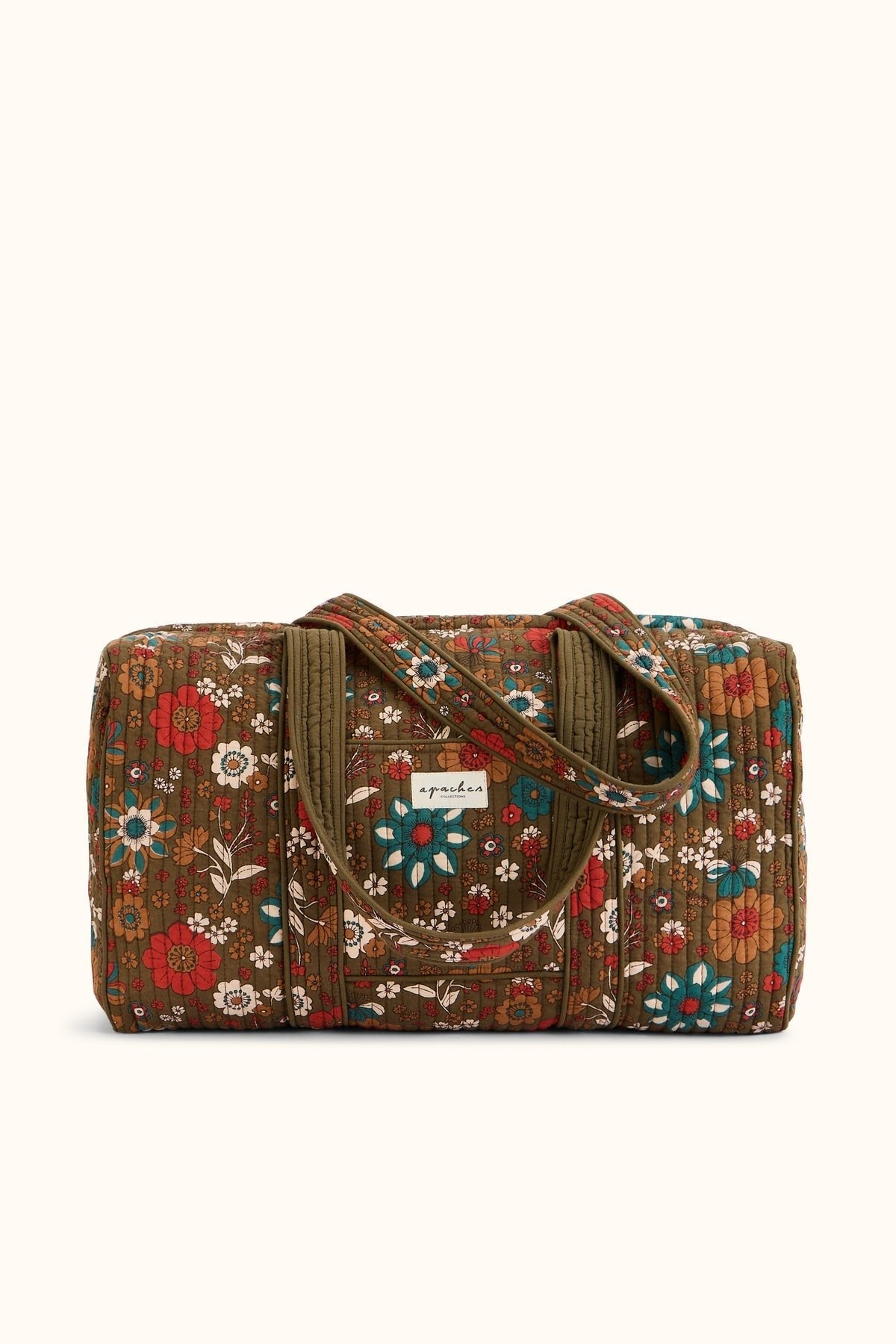 Sac week-end fleuri matelassé Buddha – Bolero Fougère – Apaches Collections – vue 1