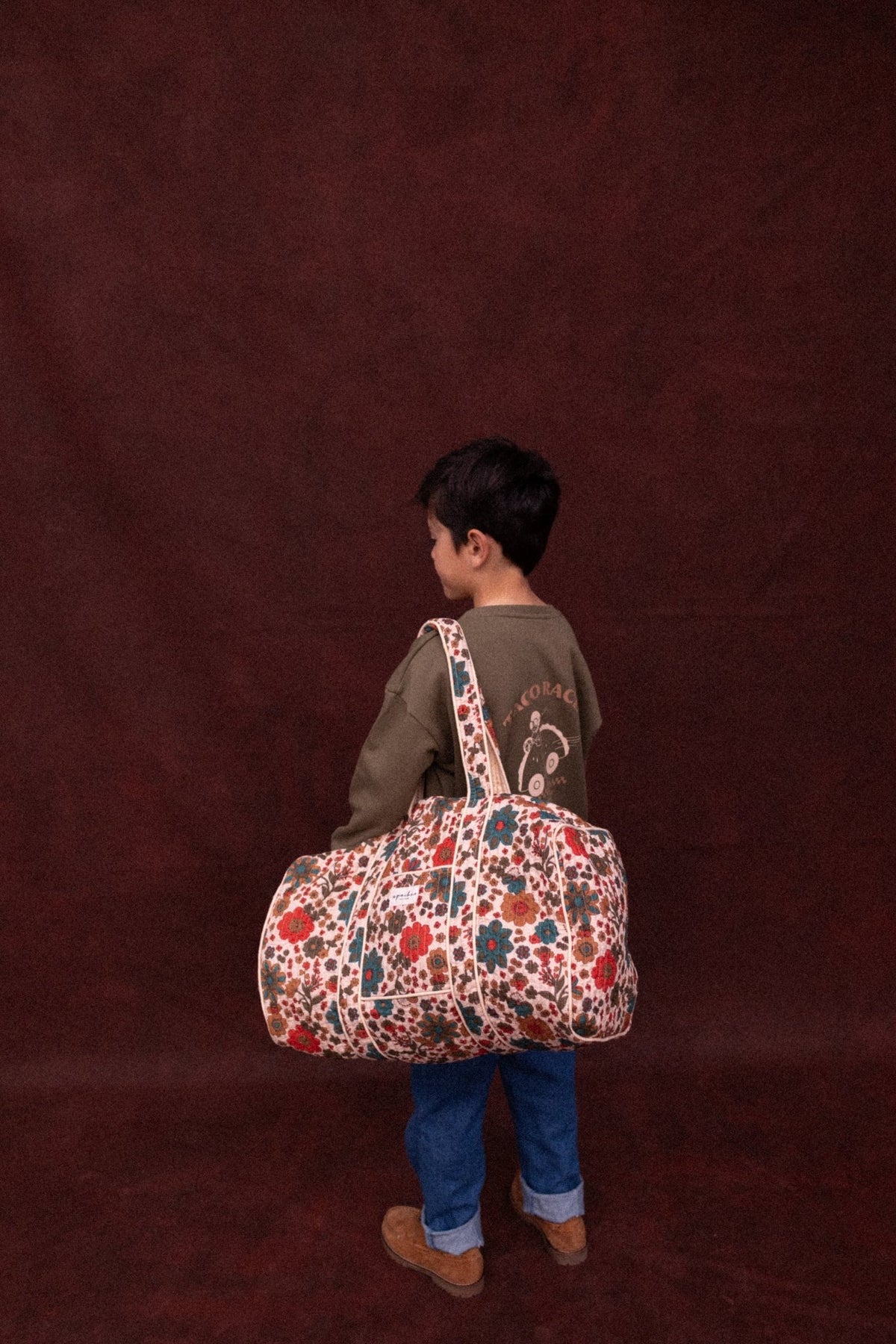 Sac week-end fleuri matelassé Buddha – Bolero Macadamia – Apaches Collections – vue 3