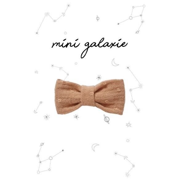 Barrette en tissu nœud camel - mini galaxie