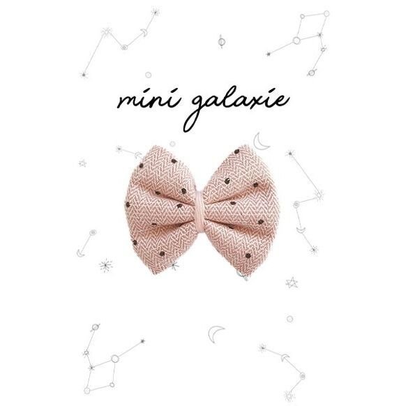 Barrette enfant fille nœud rose à pois - mini galaxie