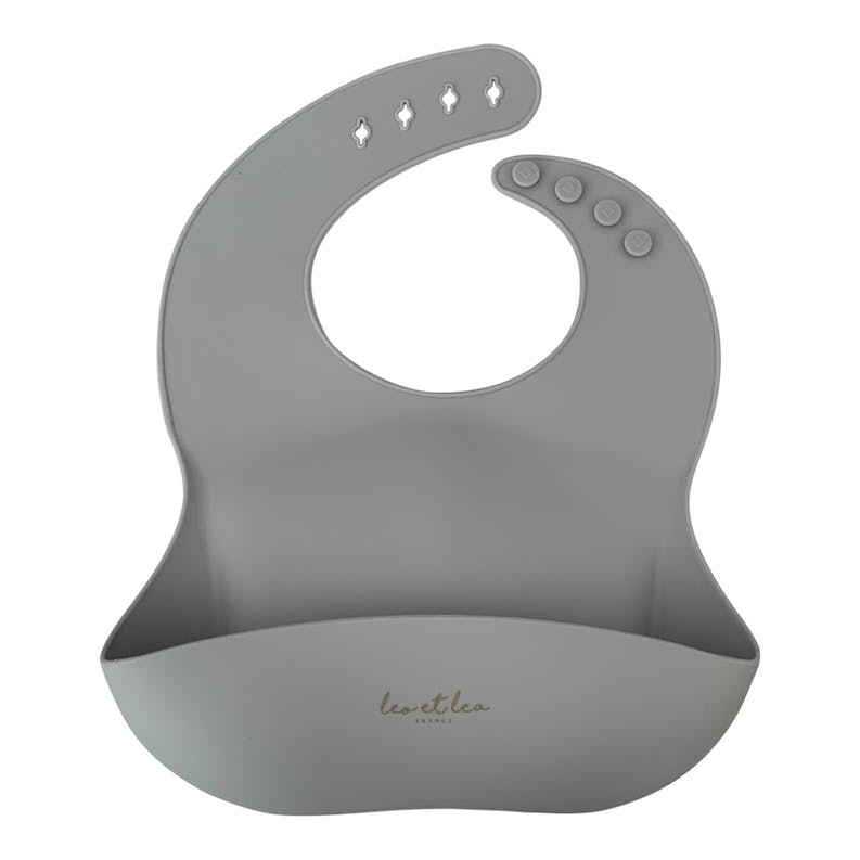 Bavoir bébé silicone light grey - leo et lea france