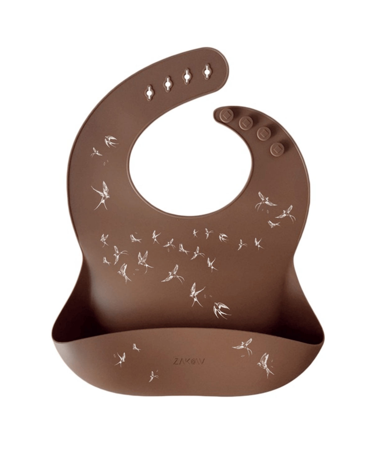Bavoir silicone souple hirondelles noisette - zakuw