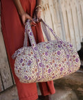 Sac week-end femme matelassé en coton Ashley lavande, Bëllemme