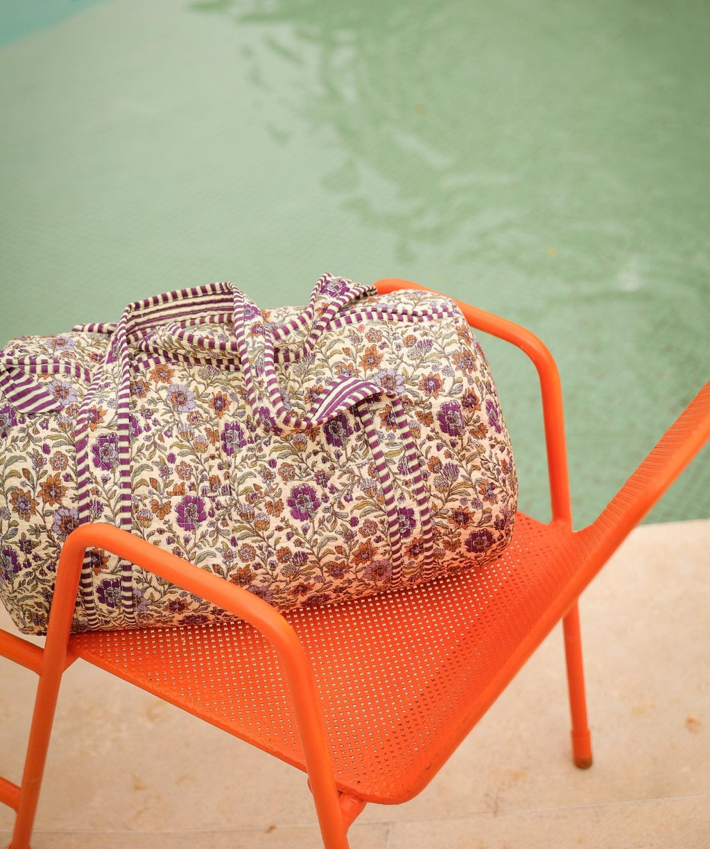Sac week-end femme matelassé en coton Ashley lavande, Bëllemme - vue 2