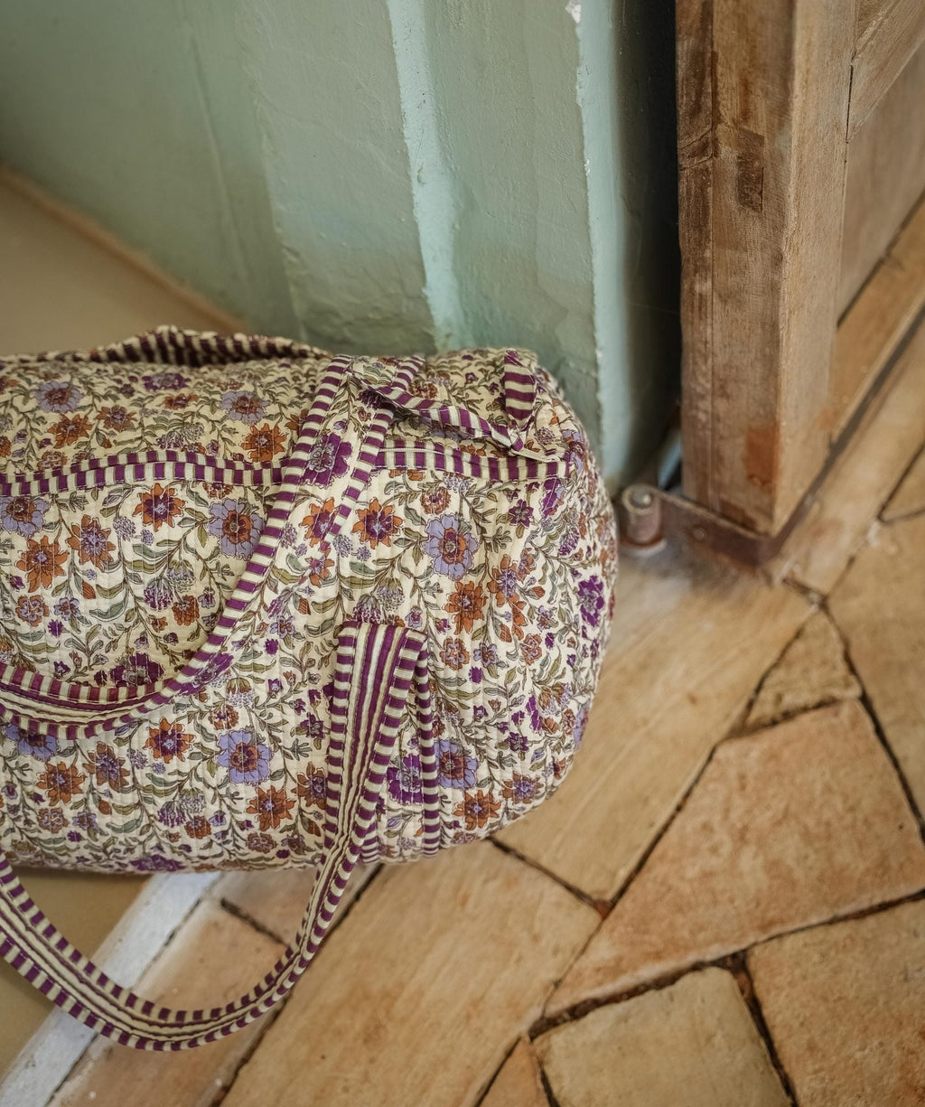 Sac week-end femme matelassé en coton Ashley lavande, Bëllemme - vue 7