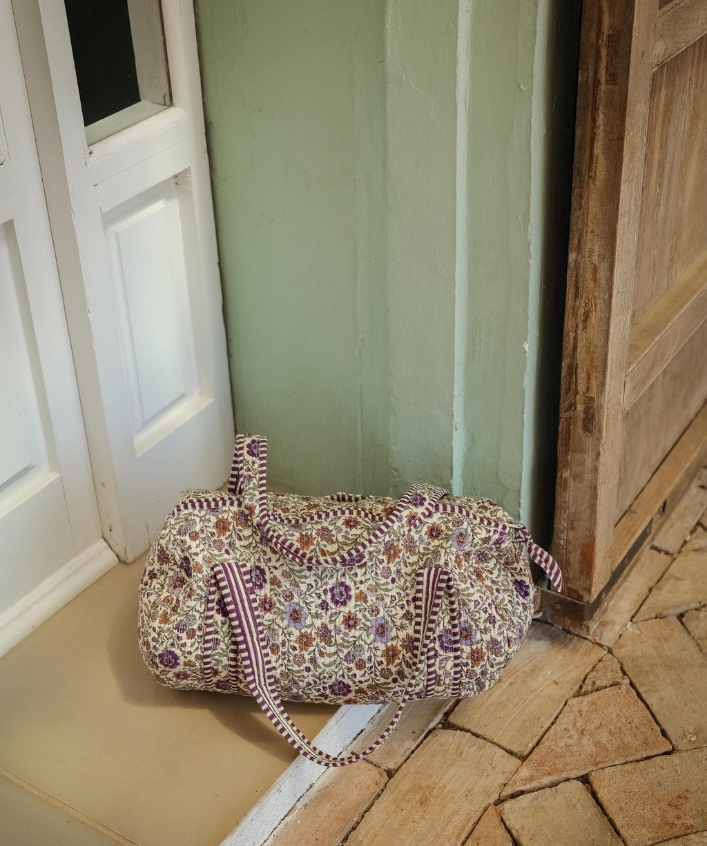 Sac week-end femme matelassé en coton Ashley lavande, Bëllemme - vue 4