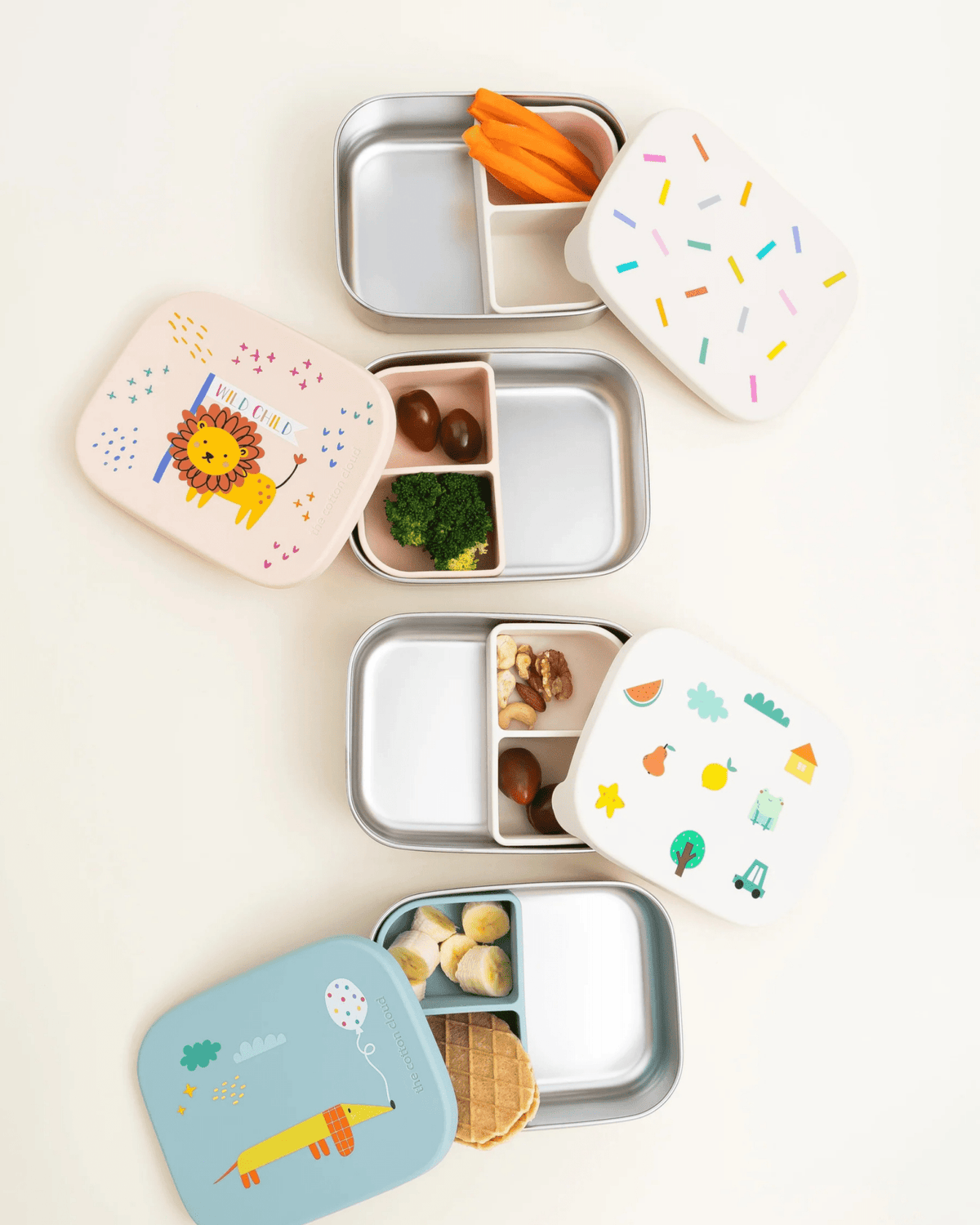 Boîte à lunch inox bébé et enfant tiny bits - the cotton cloud